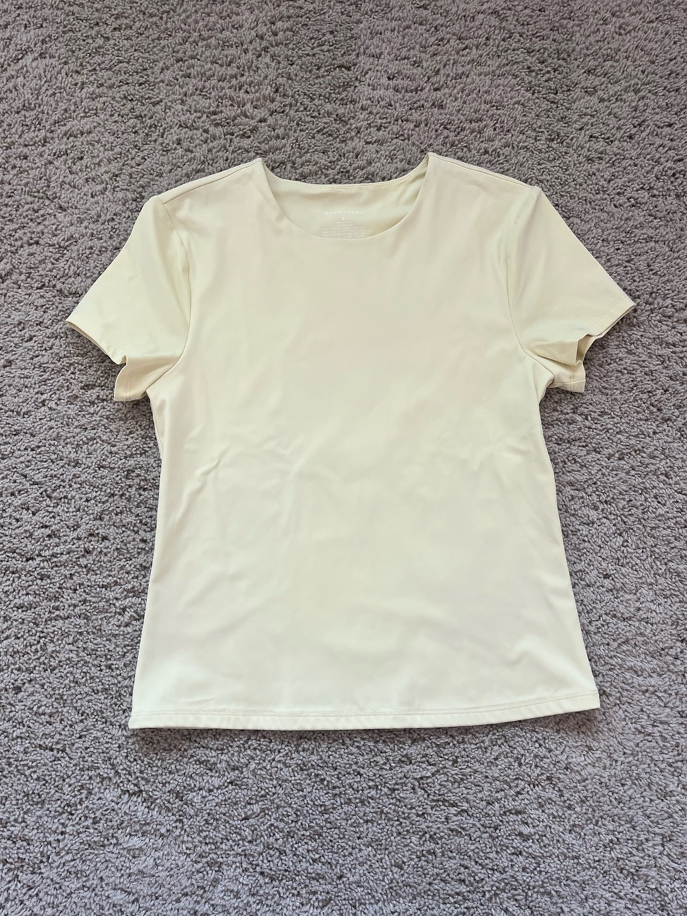 white house black market butter yellow t shirt